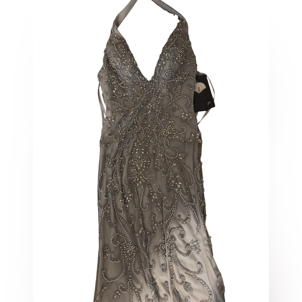 Terani Couture Silver Prom Dress - Picture 3 of 3